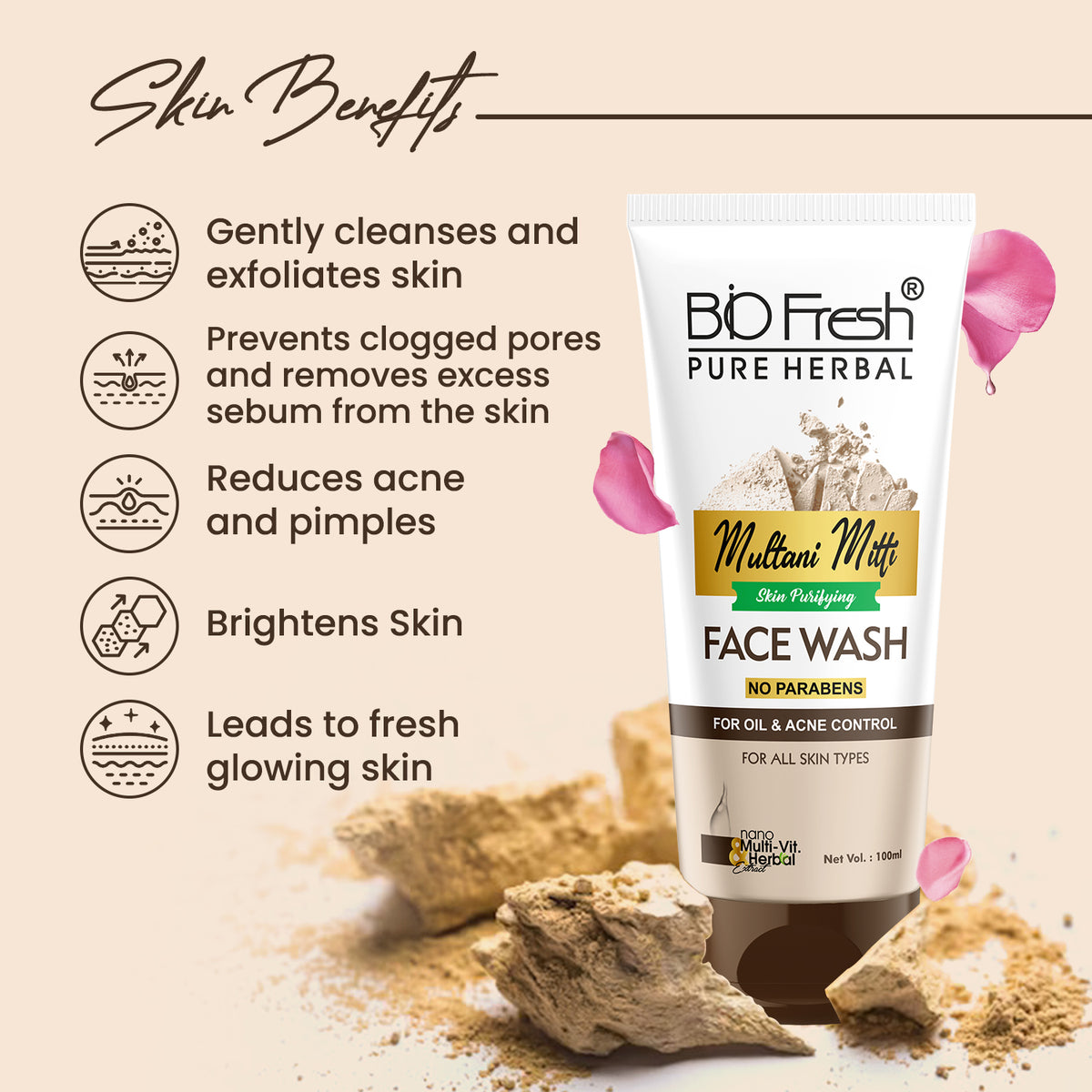 MULTANI MITTI FACE WASH 🌿